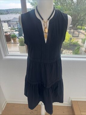 Vineyard Vines Black Sleeveless Midi Dress 👗 Little Black Dress XS